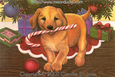 Furry Fellows Lab Puppy with Candy Cane
